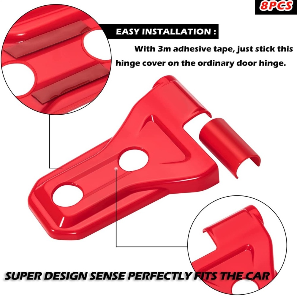 Red Door Hinge Cover Trim Exterior Accessories - Picture 3 of 5